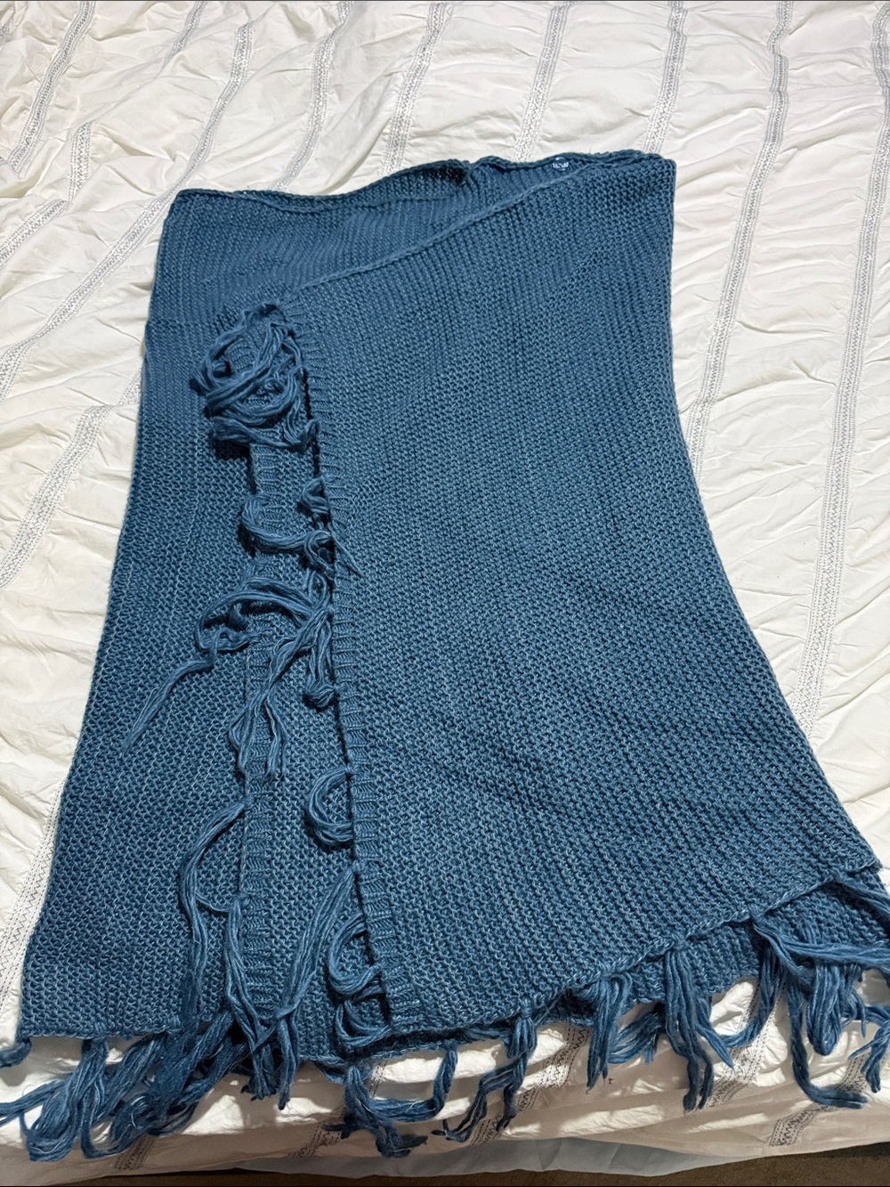 Lularoe Blue Mimi Shawl with Tassels
